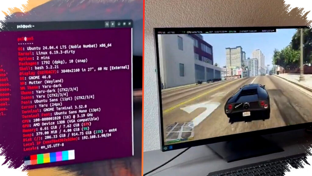 Linux Berhasil Di-Hack ke PS5, Mengubah Konsol Sony Jadi Mesin Steam dengan GTA V 60 FPS 1440p Ray Tracing