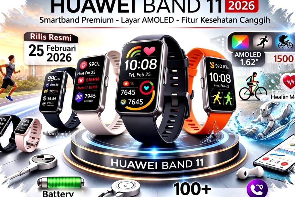 Huawei Band 11 2026 Hadir Dengan Layar Super Cerah dan Fitur Kesehatan Lengkap, Ancaman Seri Smartband Premium dengan Harga Terjangkau