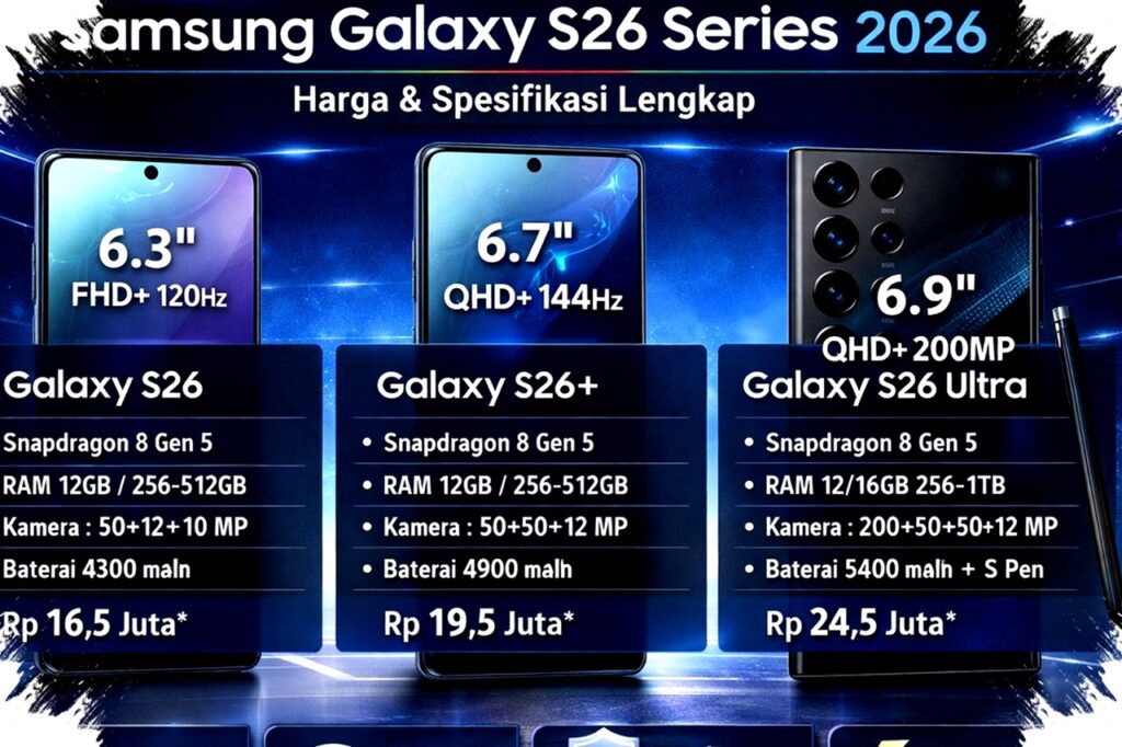 Galaxy S26 Series 2026 Menggebrak Dengan Kamera 200MP, AI Canggih, dan Dukungan OS 7 Tahun yang Tak Tertandingi