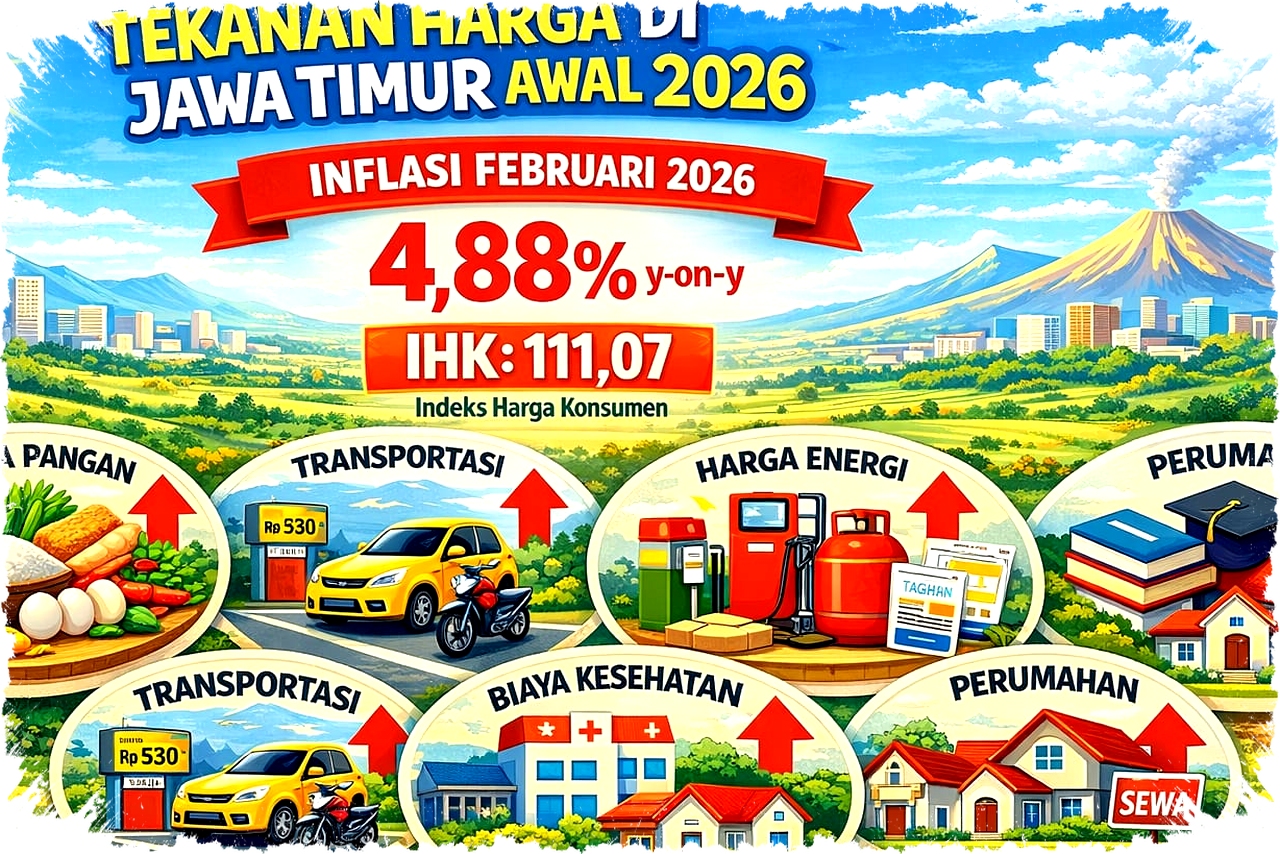 Inflasi Jatim Meroket 4,88 Persen Tekan Daya Beli, Kunjungan Wisman Turun Tajam Mengancam Pemulihan Ekonomi