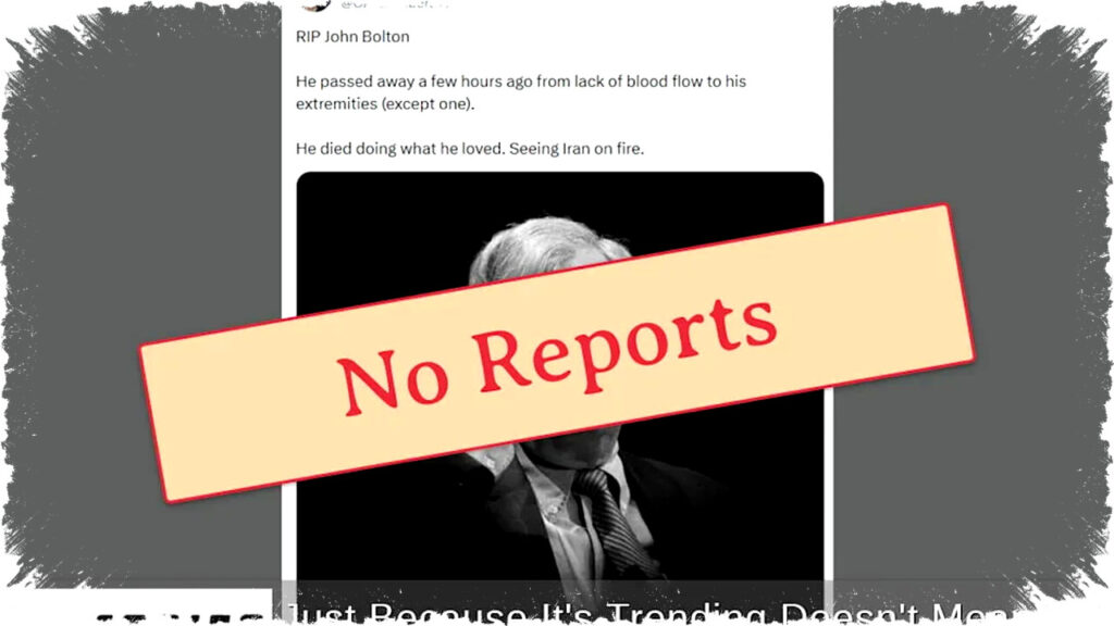 John Bolton Hidup Sehat Meski Klaim Kematian Viral Usai Serangan Iran, Fakta Ini Buka Tabir Mitos dan Hoaks