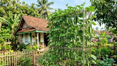 Rak Bekas Disulap Jadi Kebun Timun Gantung, Lahan Sempit Tetap Bisa Panen Rapi