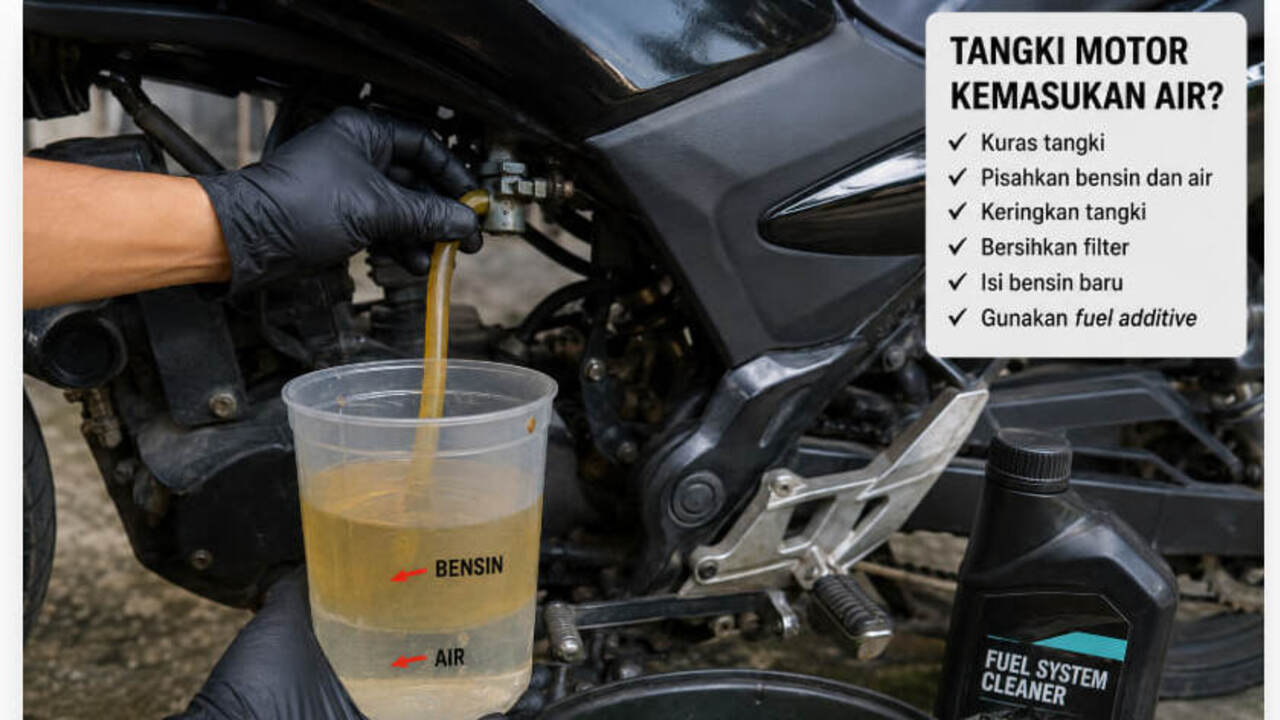 Tangki Motor Kemasukan Air? Begini Cara Mengurasnya Sendiri Sebelum Mesin Rusak