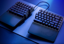 Asus Rilis ROG Falcata, Keyboard Gaming Split Nirkabel Pertama Yang Bisa Dipakai Sebelah Saja