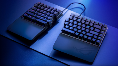 Asus Rilis ROG Falcata, Keyboard Gaming Split Nirkabel Pertama Yang Bisa Dipakai Sebelah Saja