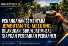 Jembatan Tk. Meluang Ditangani Sementara, BBPJN Jatim–Bali Siapkan Perbaikan Permanen