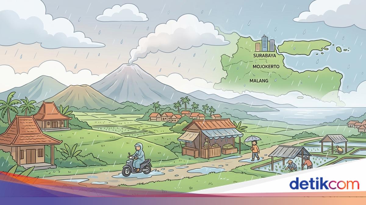 Hujan Ringan Mengguyur 13 Wilayah Jawa Timur Hari Ini, Warga Diminta Waspada Saat Beraktivitas