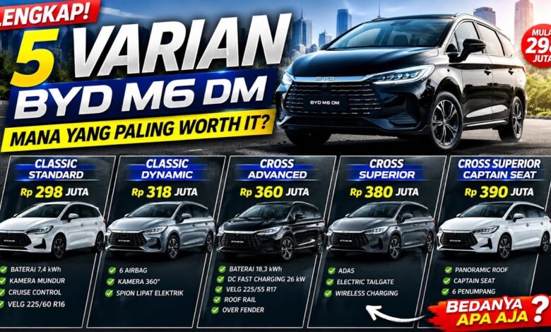 Beda Jauh Dua Varian BYD M6 DM, Satu Tambah Baterai Kecil, Satunya Dipenuhi Fitur Premium