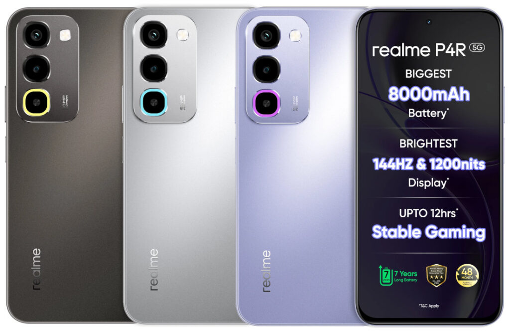 Realme P4R 5G Meluncur, Baterai 8.000mAh Tahan 3 Hari dan Lolos Uji Militer