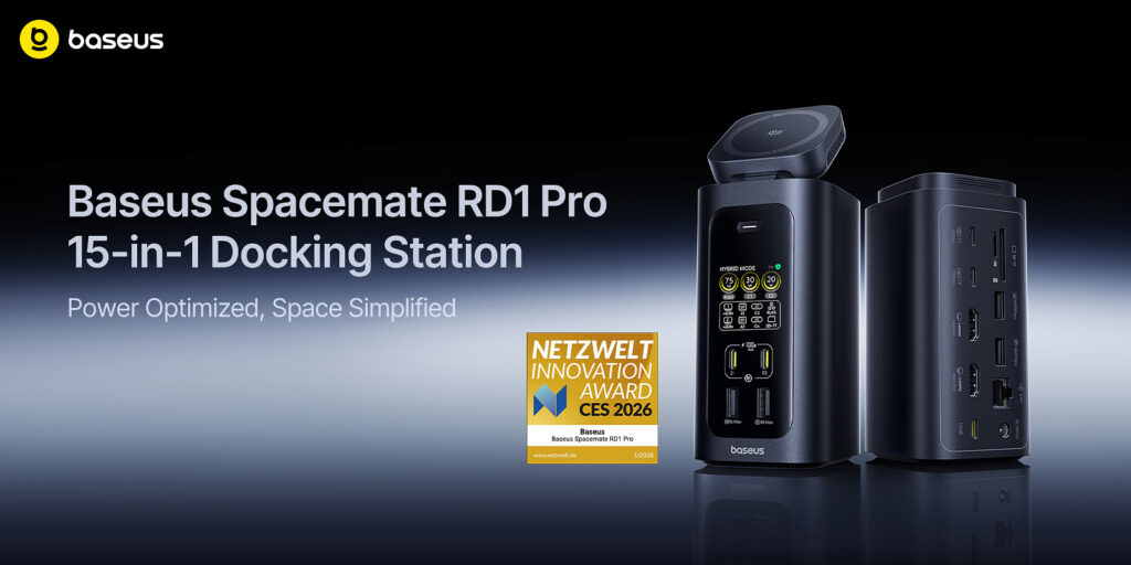 Baseus Spacemate RD1 Pro 15 Port, Docking Station 160W Dengan Qi2.2 Yang Serius Lengkap