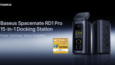 Baseus Spacemate RD1 Pro 15 Port, Docking Station 160W Dengan Qi2.2 Yang Serius Lengkap