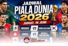 Jadwal Piala Dunia 2026 Jumat 19 Juni, Empat Laga Penentu Fase Grup dan Tiket Lolos Mulai Ditentukan