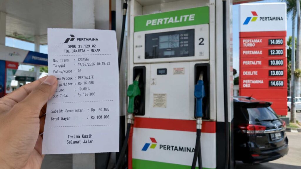 Struk Tulis Rp18.040 per Liter, Ini Alasan Pertalite Tetap Dibayar Rp10.000