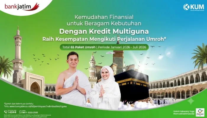 Bank Jatim Buka 65 Paket Umroh Gratis, Nasabah Kredit Multiguna Berkesempatan Berangkat Hingga Juli 2026