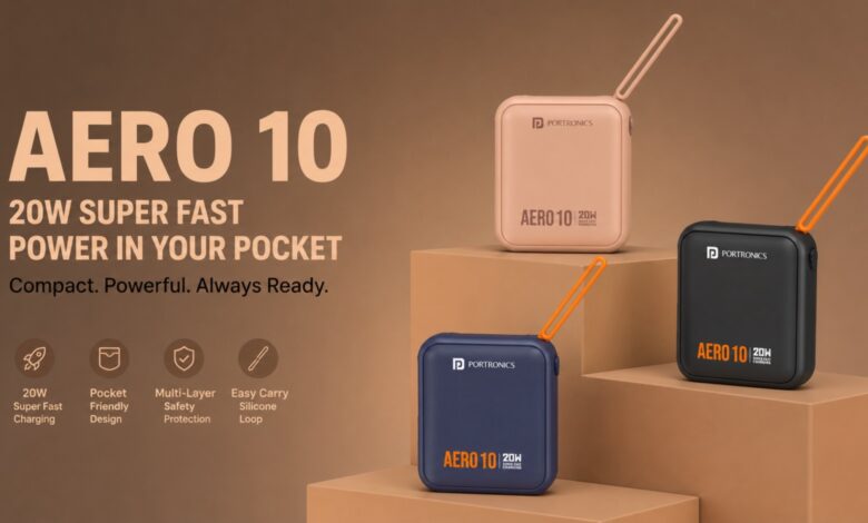 Portronics Aero 10 Datang dengan Kabel Menyatu, Power Bank Ringkas yang Tak Lagi Merepotkan
