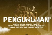 40 Peserta Lolos Audisi Tahap 2 GBN Jateng 2026, Nama dan Jadwal Seleksi Berikutnya Terungkap