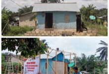 Polres Rokan Hilir Bedah Rumah Warga Tak Mampu di Ujung Tanjung, Hunian Kayu Bambu Kini Difinishing