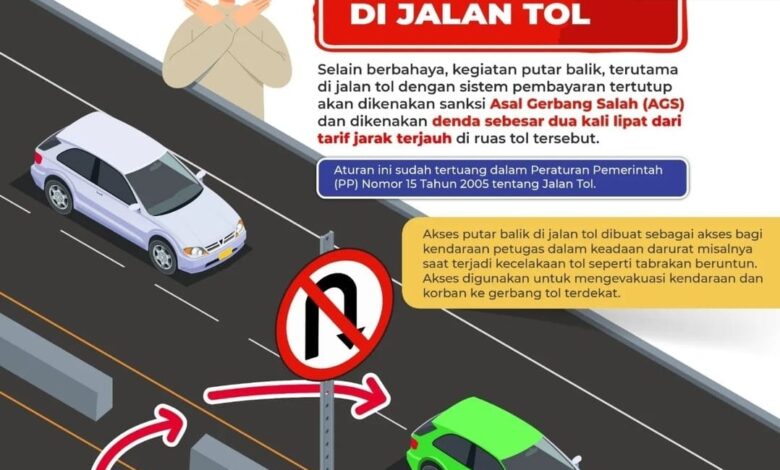 Putar Balik di Jalan Tol Tak Cuma Berbahaya, Siap Kena Denda Dua Kali Lipat