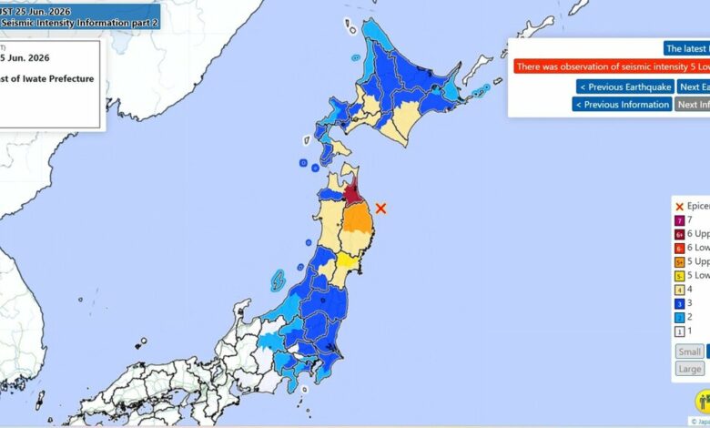 Gempa M7,2 Guncang Jepang Timur Laut, Lebih Dari 10 Orang Terluka Dan Shinkansen Terganggu