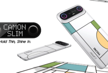 TECNO Camon Slim Debut, HP 6,39 Mm Ini Punya Layar Interaktif di Belakang