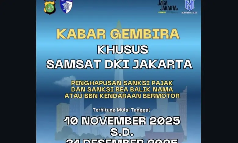 Pemutihan Pajak Kendaraan DKI Masih Berlaku Sampai Agustus, Telat Bayar Tak Kena Denda Bunga