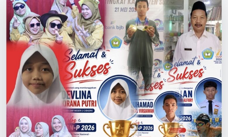 Tiga Siswa SMPN 3 Cibadak Tembus Jabar, Dari Kelas VII Hingga VIII Harumkan Sukabumi di OSN dan O2SN 2026