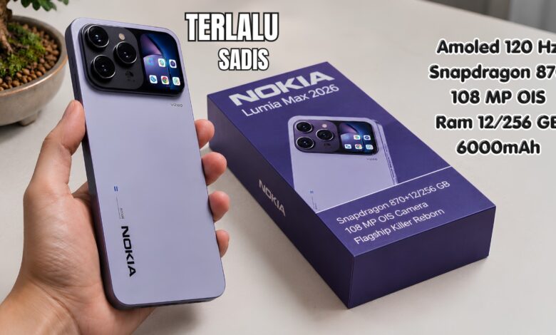Nokia Lumia Max 2026 Hadirkan Nostalgia dan Tenaga Baru, Snapdragon 870 hingga Baterai Jumbo